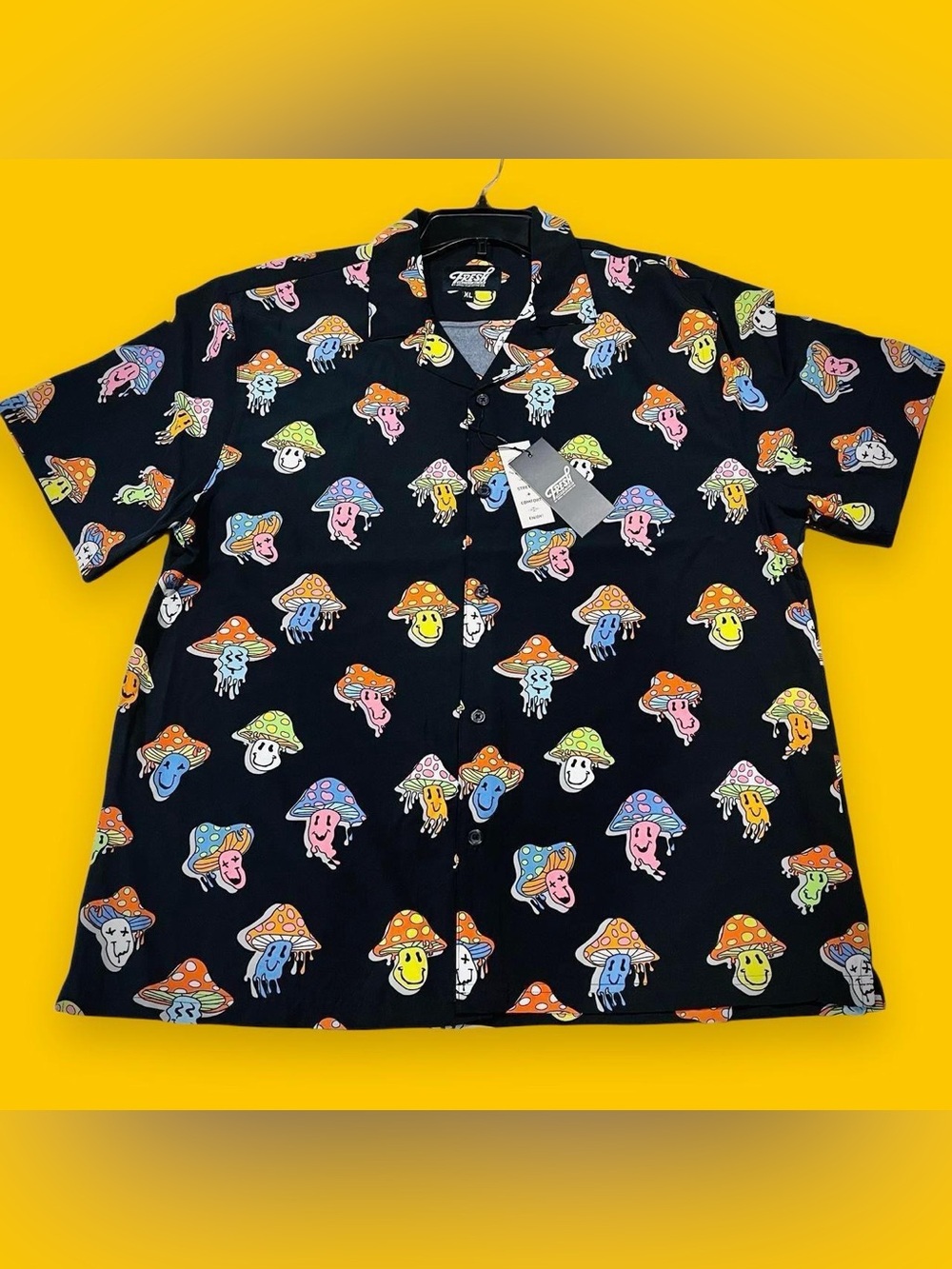 Fresh Prints of Bel-Air Psychedelic Mushroom Button Up Shirt XL NWT